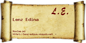 Lenz Edina névjegykártya